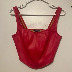 Pink faux corset tank top